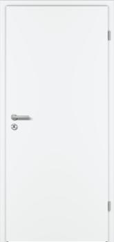 Weisslack 9010  Türblatt mit Zarge und Beschlag